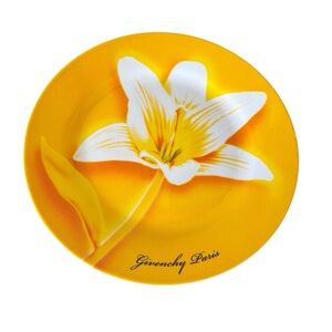 Givenchy Paris Yellow Floral Plate Collectible Decorative Designer Lily Flower